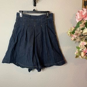 Max Azria Denim Pleated Baggie Shorts